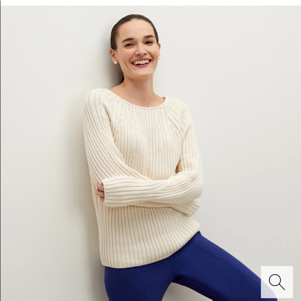 MM Lafleur Nancy sweater M cotton ivory oversized chunky knit
